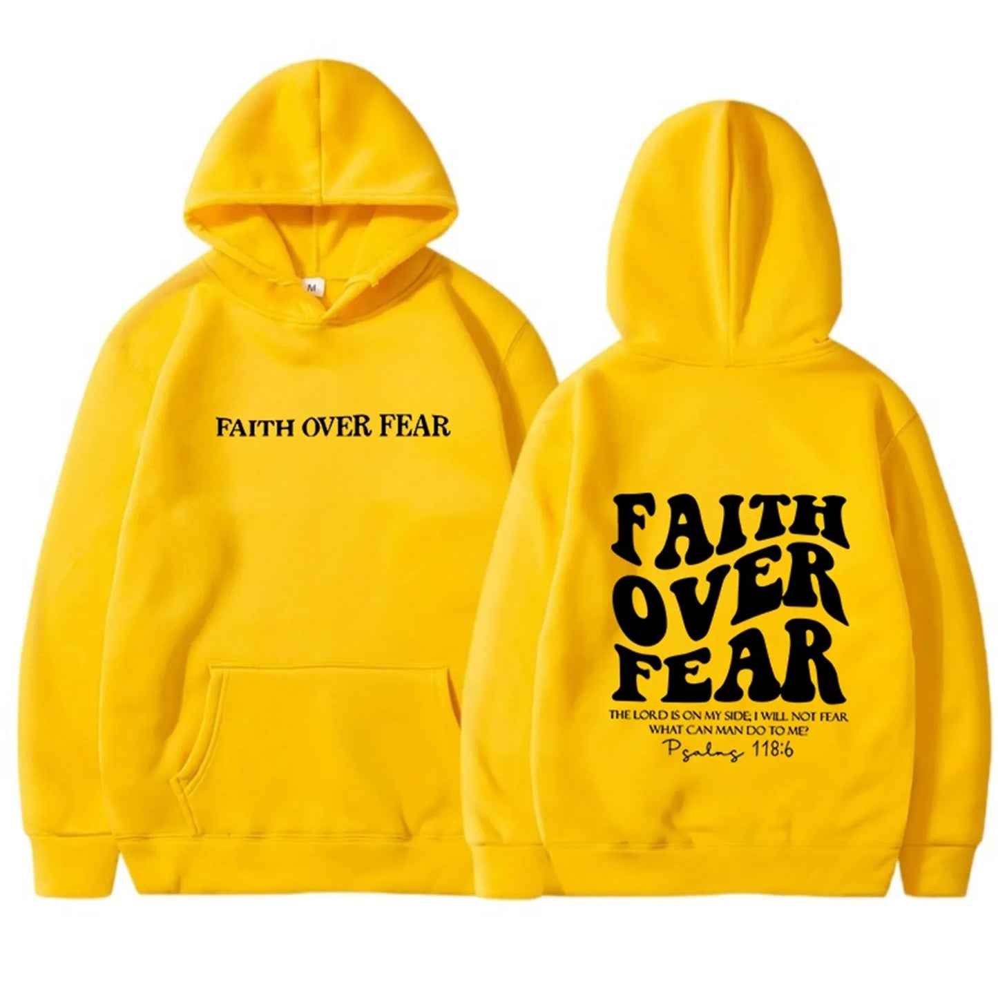 2023 新跨境亚马逊独立站Faith Over Fear新款连帽卫衣女印花卫衣