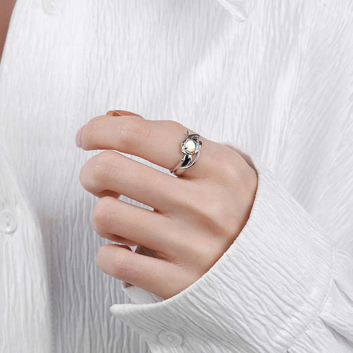Adjustable Natural Moon Ring