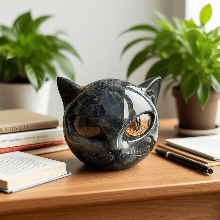 ZyxCharm – Mystical Black Cat Head Figurine
