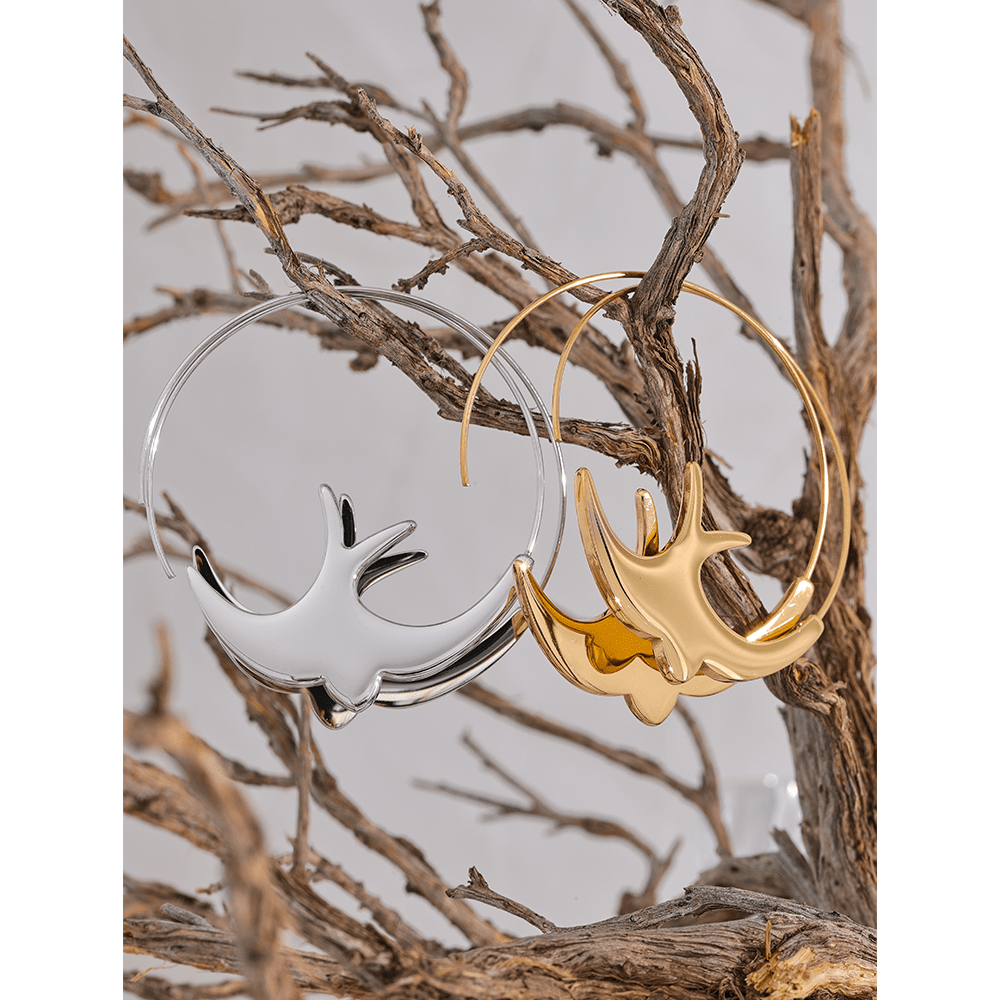 Bird Hoop Earrings
