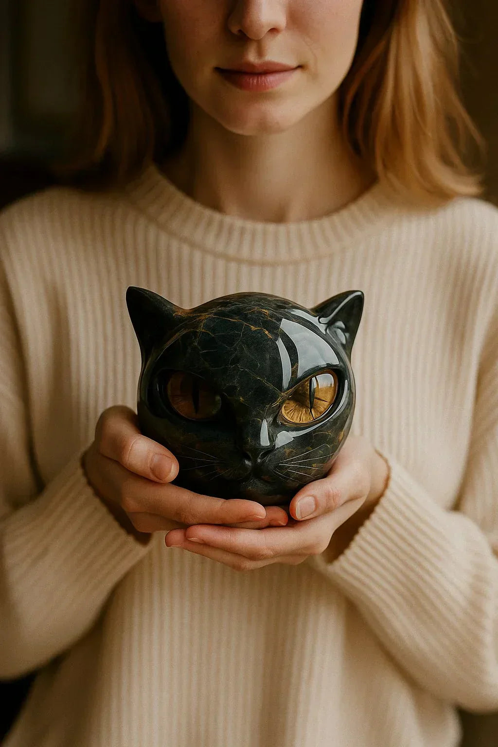 ZyxCharm – Mystical Black Cat Head Figurine