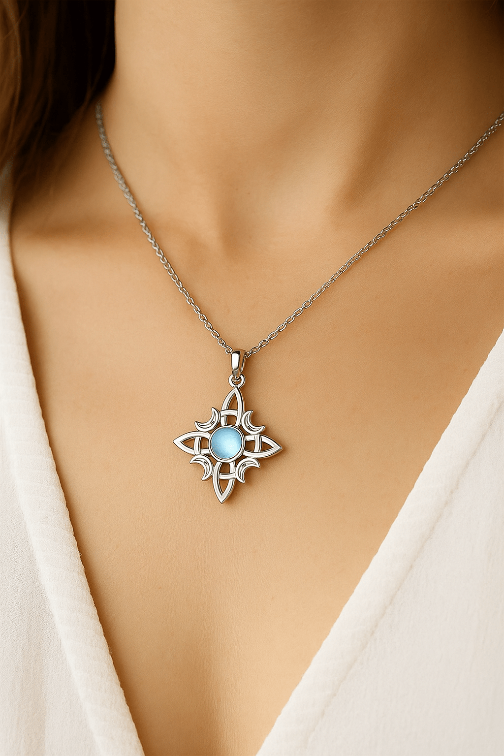 Witches Knot Moon Necklace