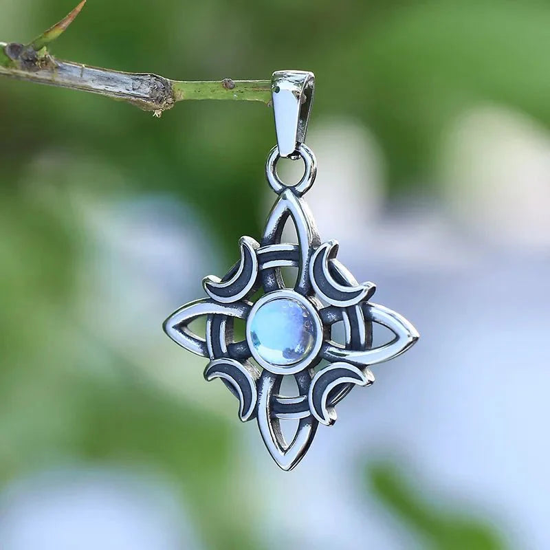 Witches Knot Moon Necklace